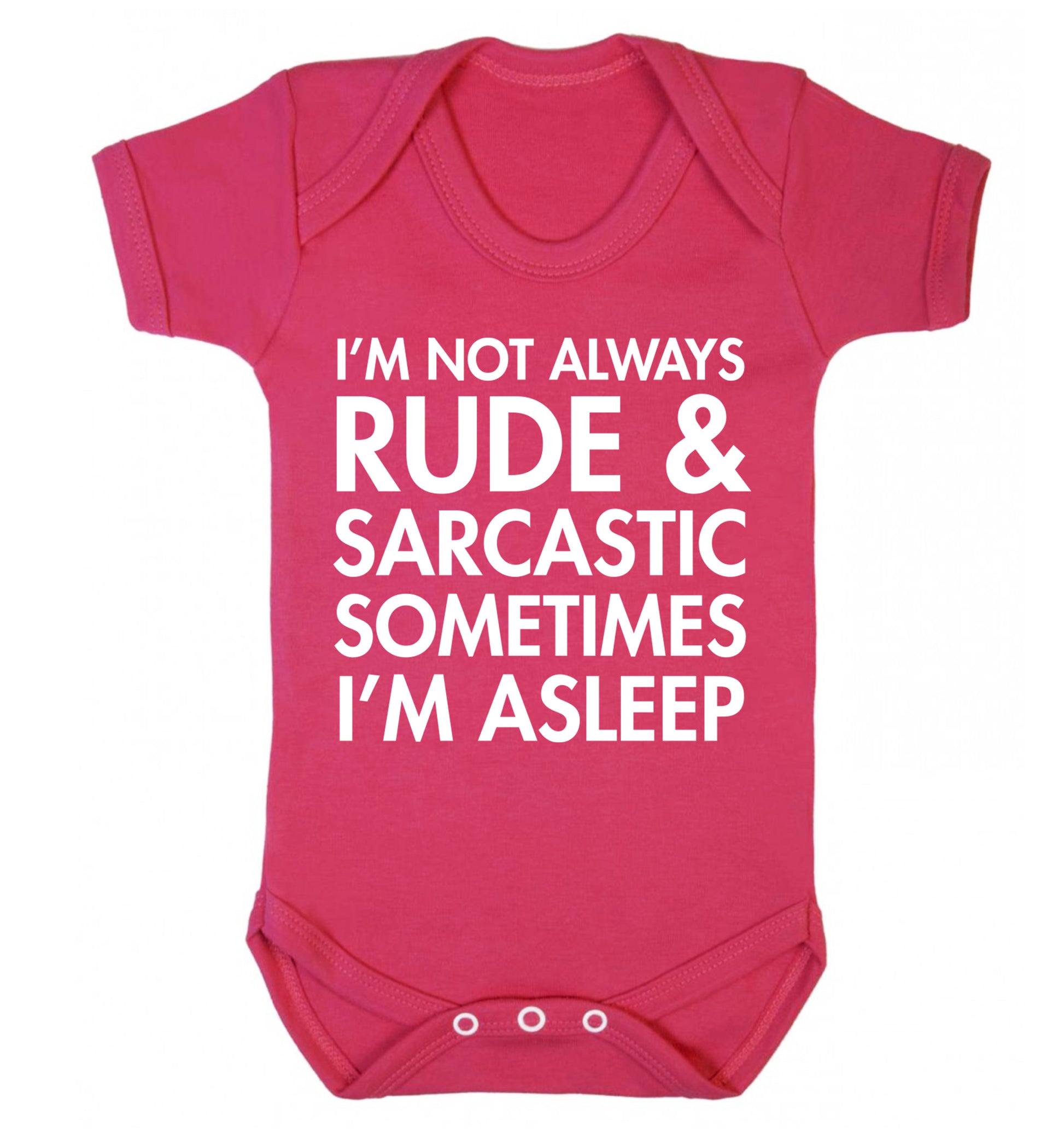 I'm not rude and sarcastic sometimes I'm asleep Baby Vest dark pink 18-24 months