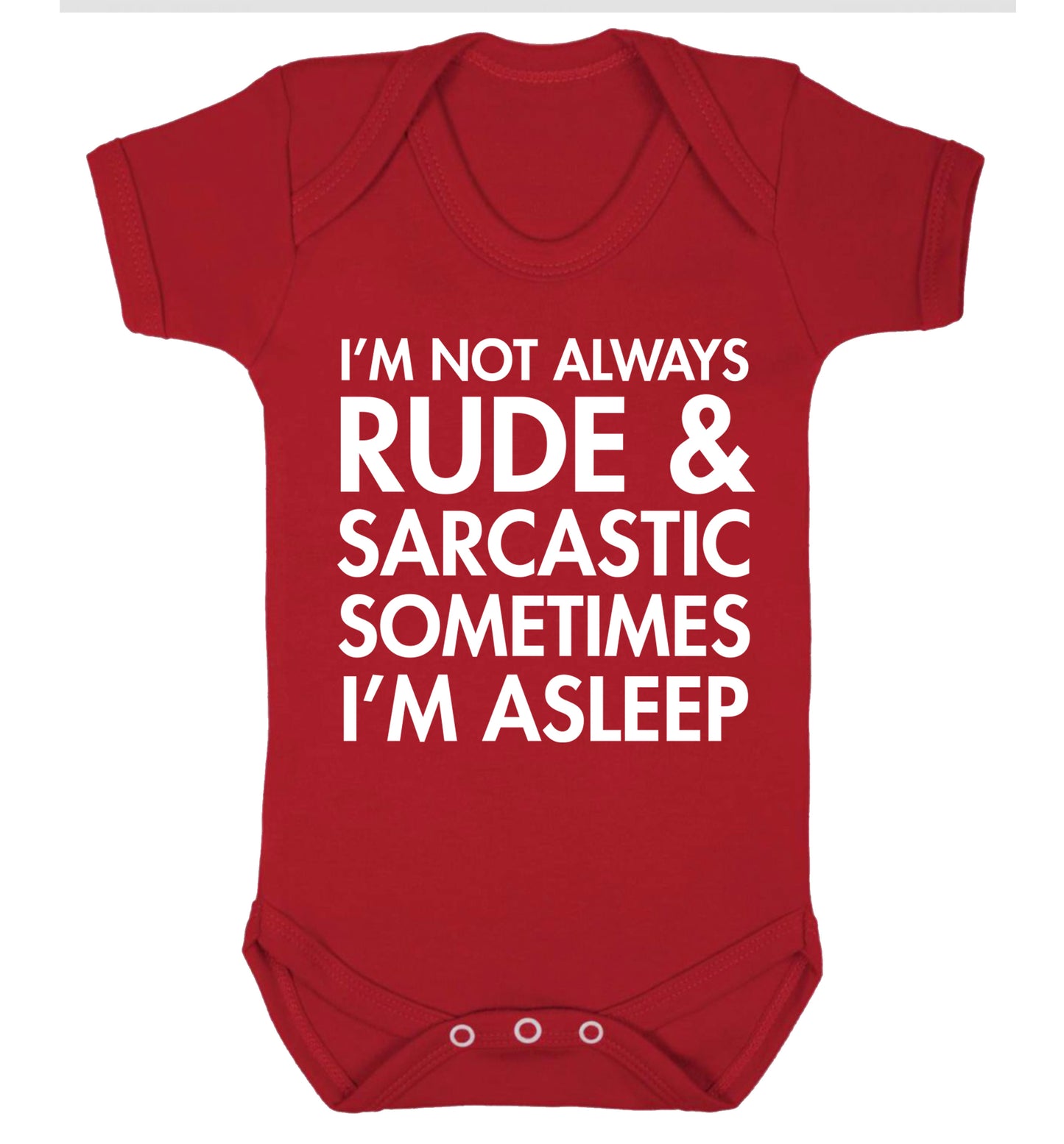 I'm not rude and sarcastic sometimes I'm asleep Baby Vest red 18-24 months