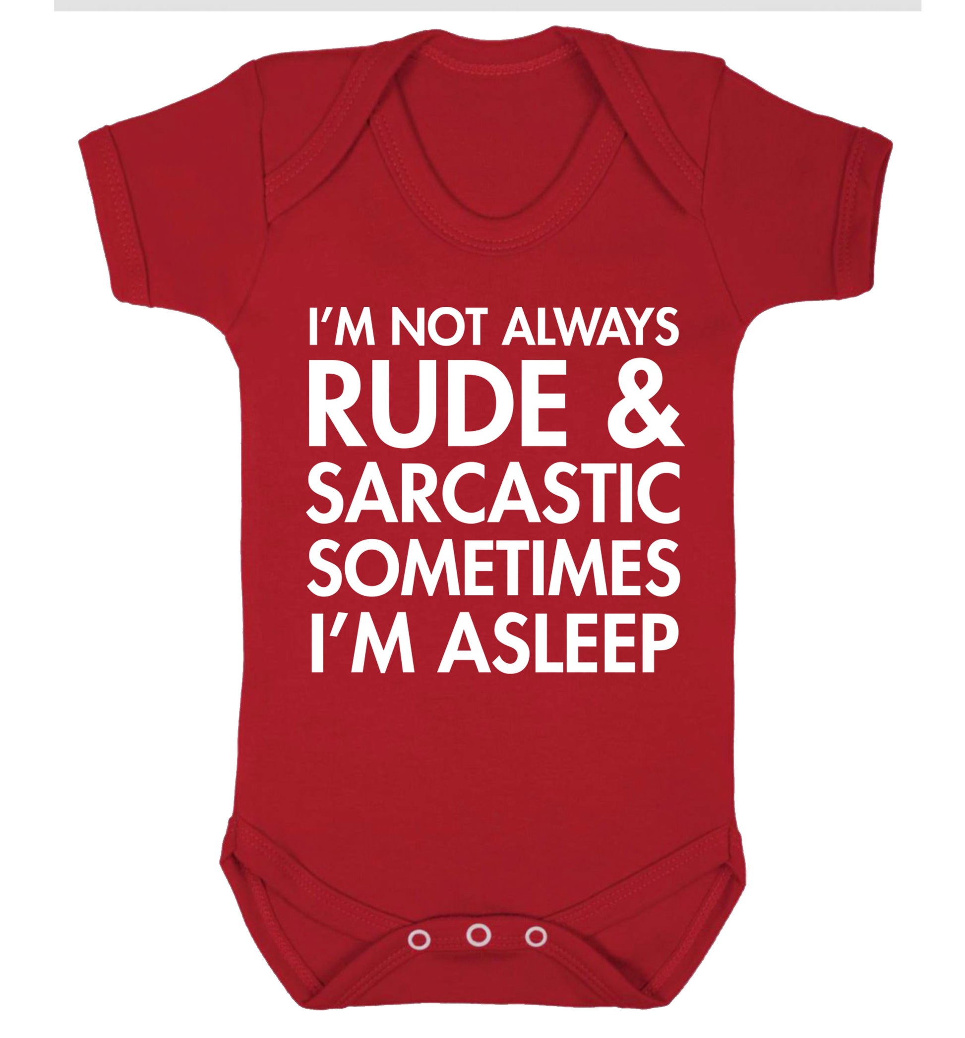 I'm not rude and sarcastic sometimes I'm asleep Baby Vest red 18-24 months
