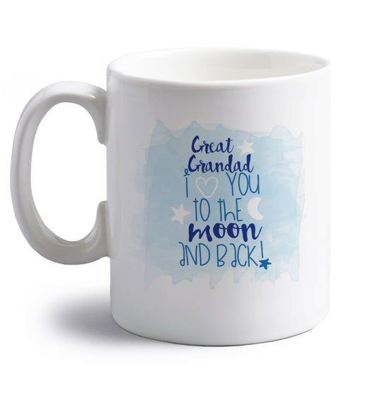 right handed white ceramic mug 