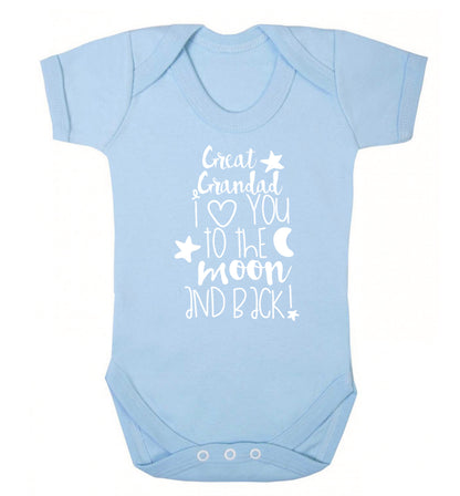 Great Grandad I love you to the moon and back Baby Vest pale blue 18-24 months