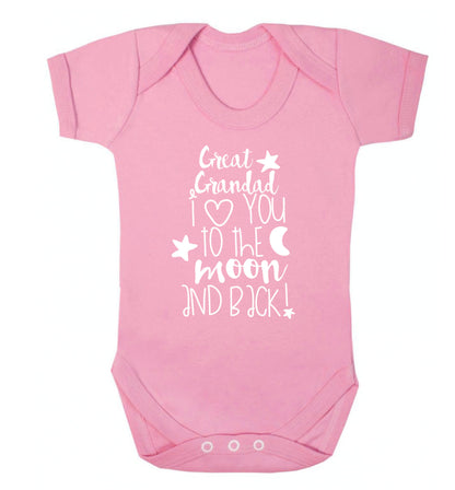 Great Grandad I love you to the moon and back Baby Vest pale pink 18-24 months