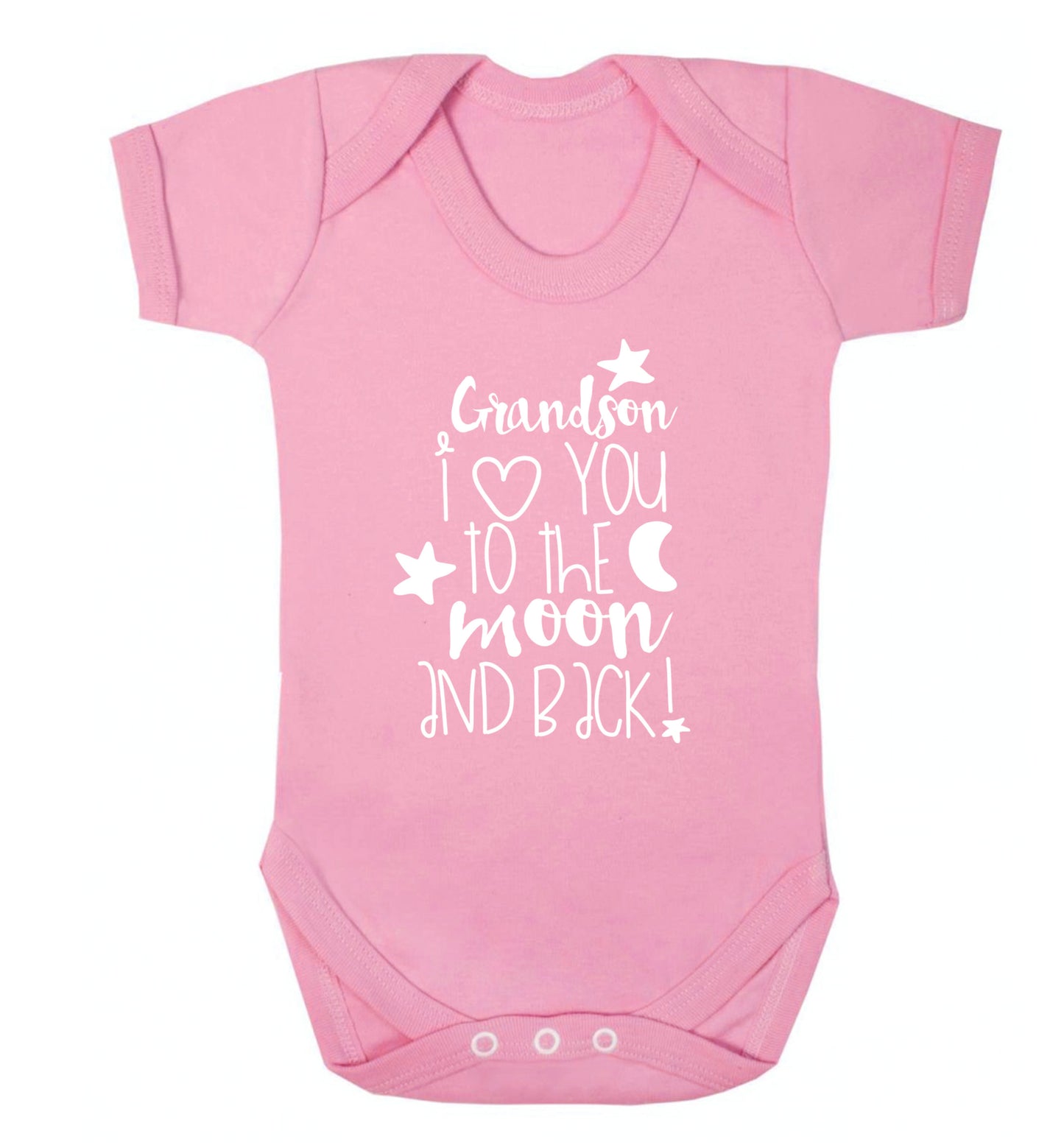 Grandson I love you to the moon and back Baby Vest pale pink 18-24 months