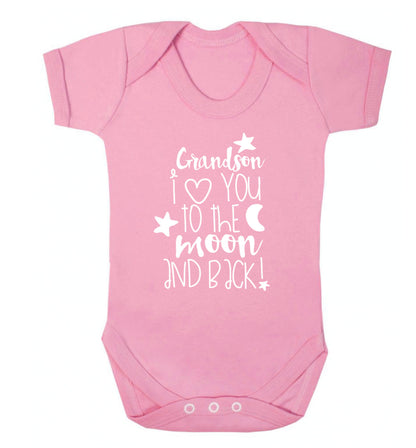 Grandson I love you to the moon and back Baby Vest pale pink 18-24 months
