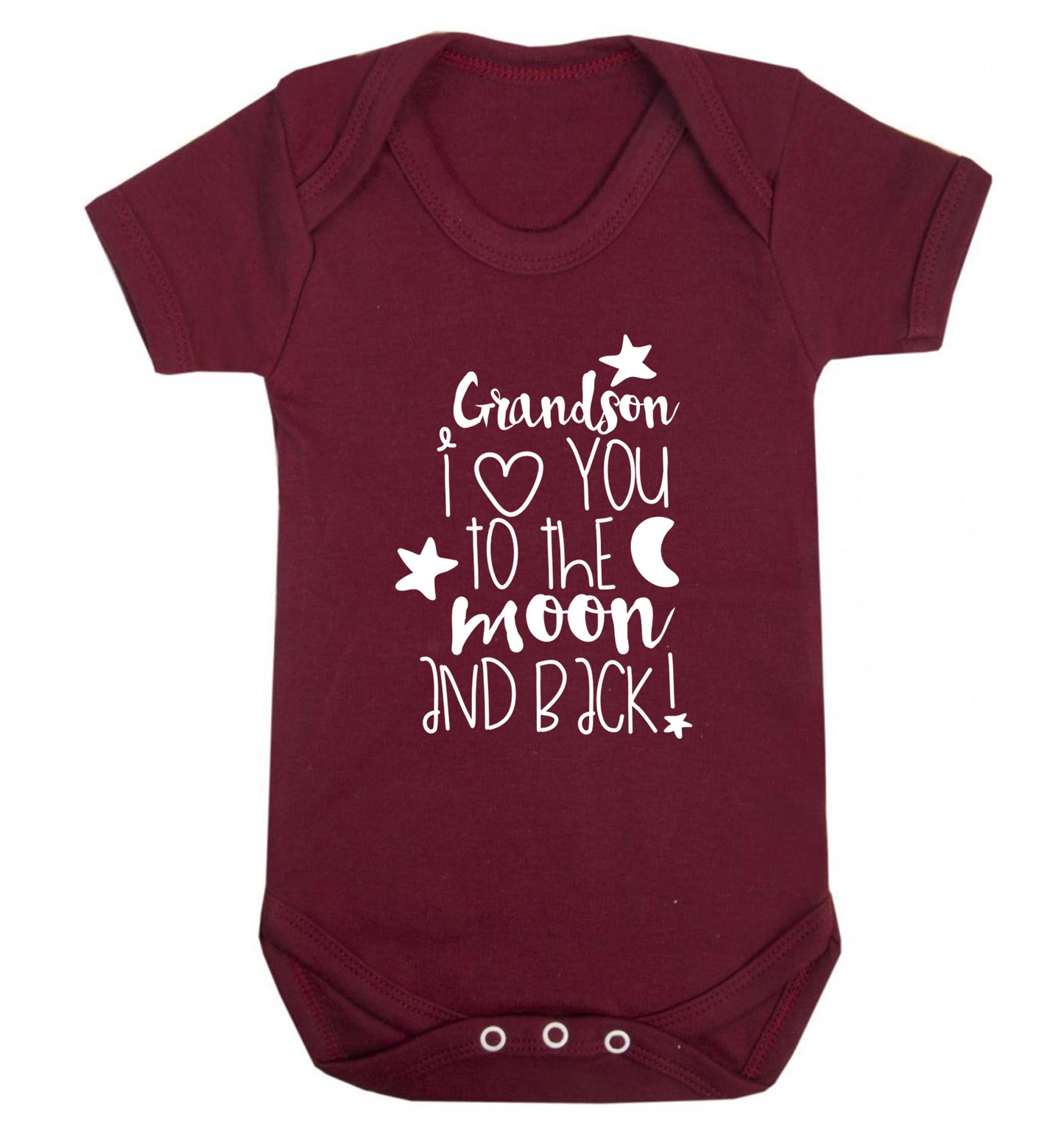 Grandson I love you to the moon and back Baby Vest maroon 18-24 months