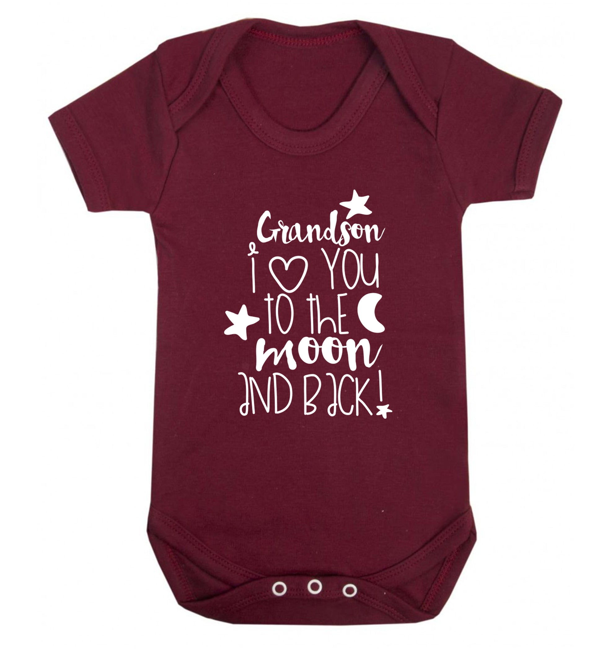 Grandson I love you to the moon and back Baby Vest maroon 18-24 months