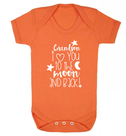 Grandson I love you to the moon and back Baby Vest orange 18-24 months