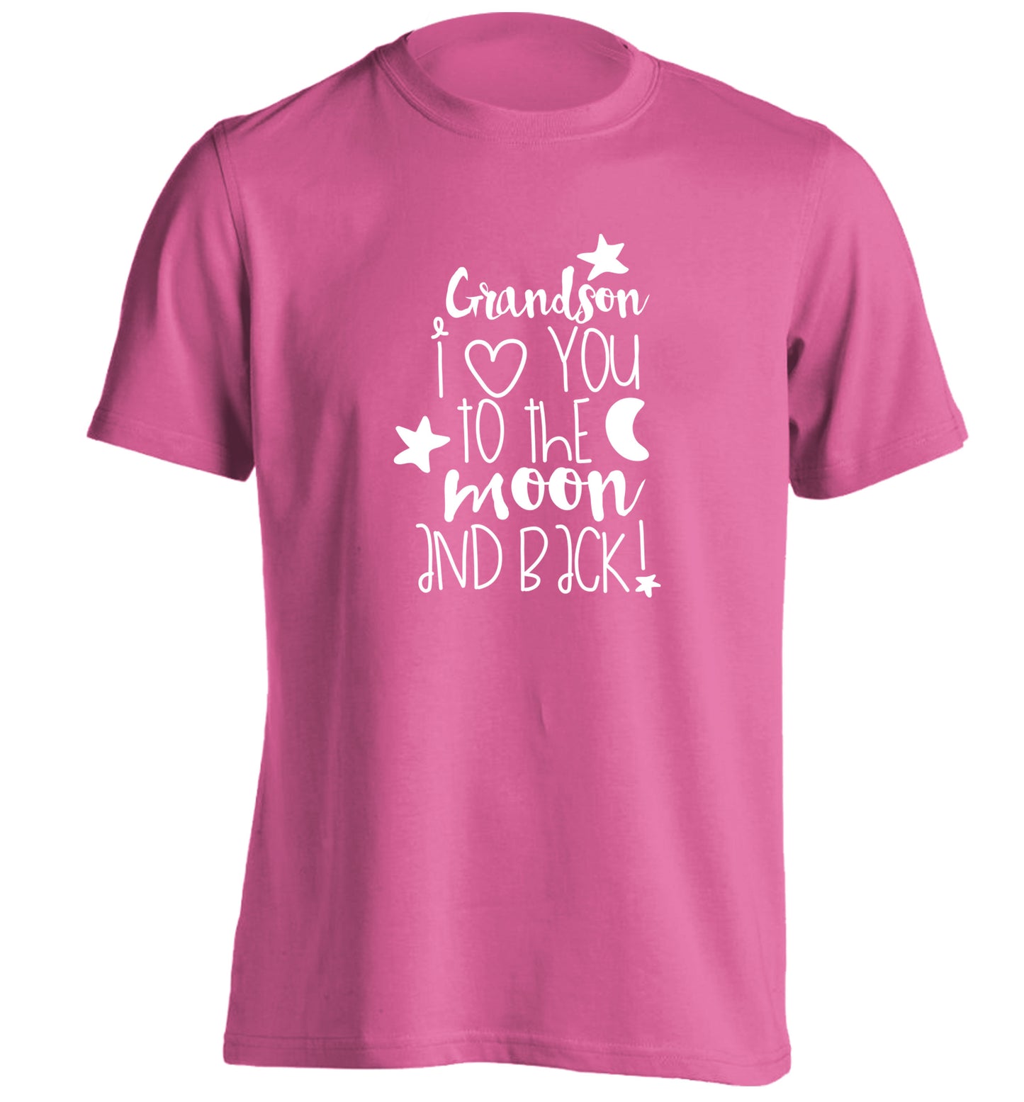 Grandson I love you to the moon and back adults unisex pink Tshirt 2XL