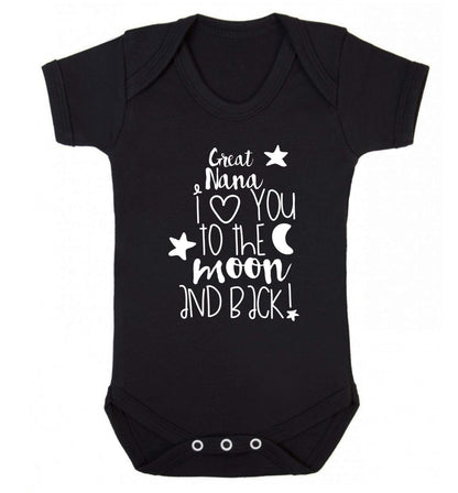 Great Nana I love you to the moon and back Baby Vest black 18-24 months