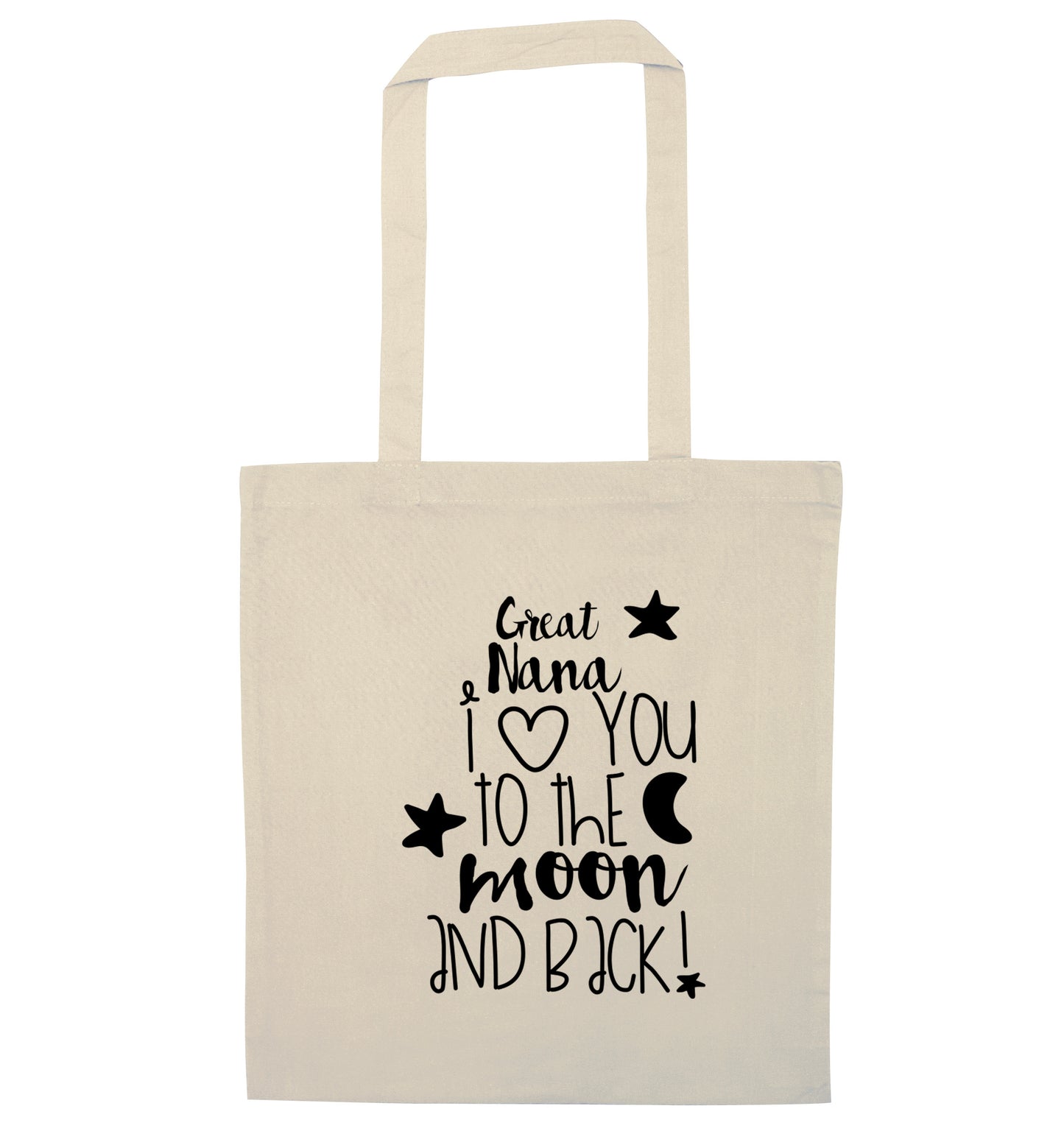 Great Nana I love you to the moon and back natural tote bag