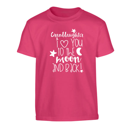 Granddaughter I love you to the moon and back Children's pink Tshirt 12-14 Years