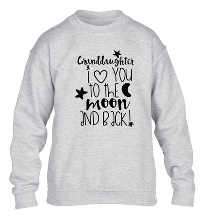 Granddaughter I love you to the moon and back children's grey  sweater 12-14 Years