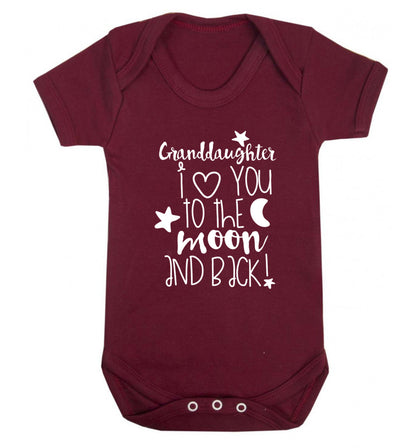 Granddaughter I love you to the moon and back Baby Vest maroon 18-24 months