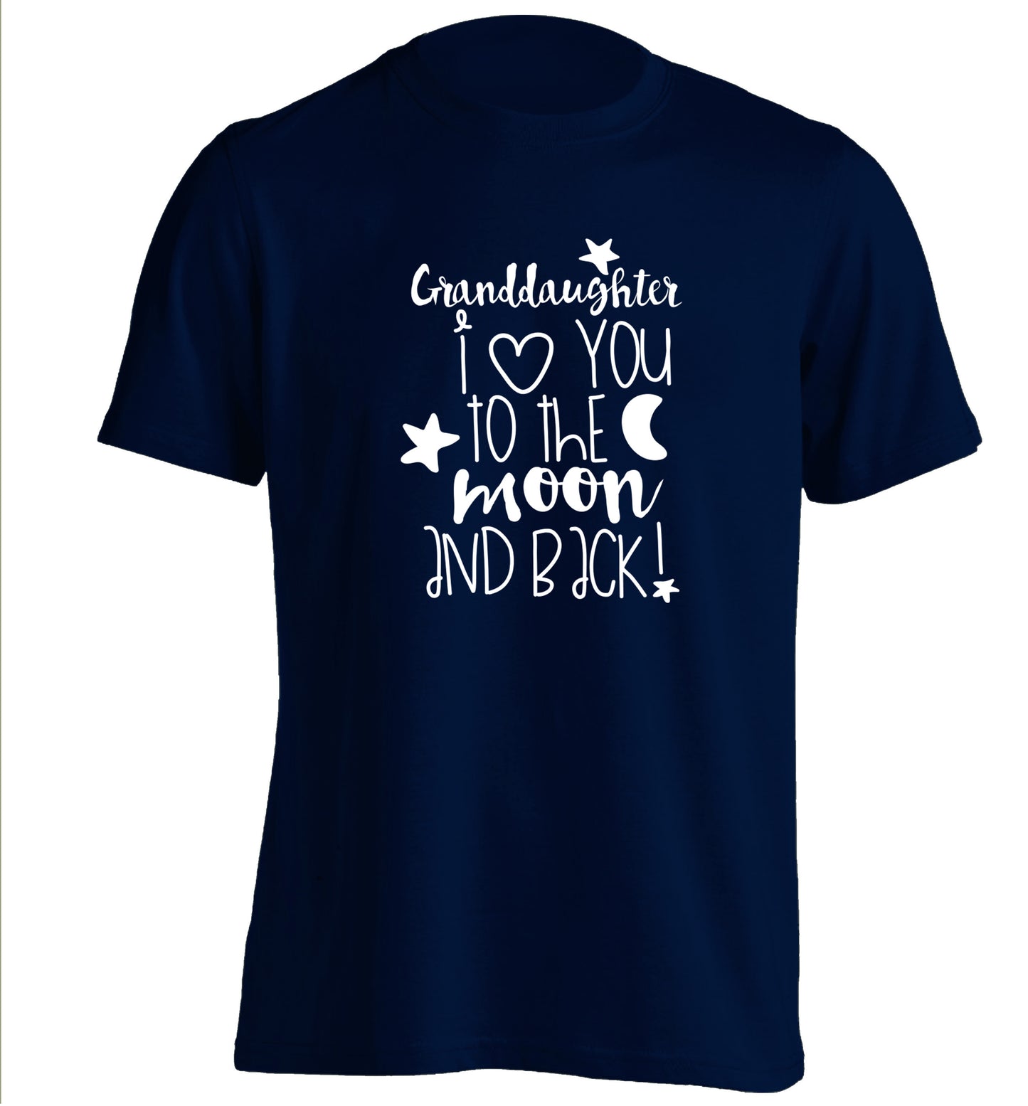 Granddaughter I love you to the moon and back adults unisex navy Tshirt 2XL