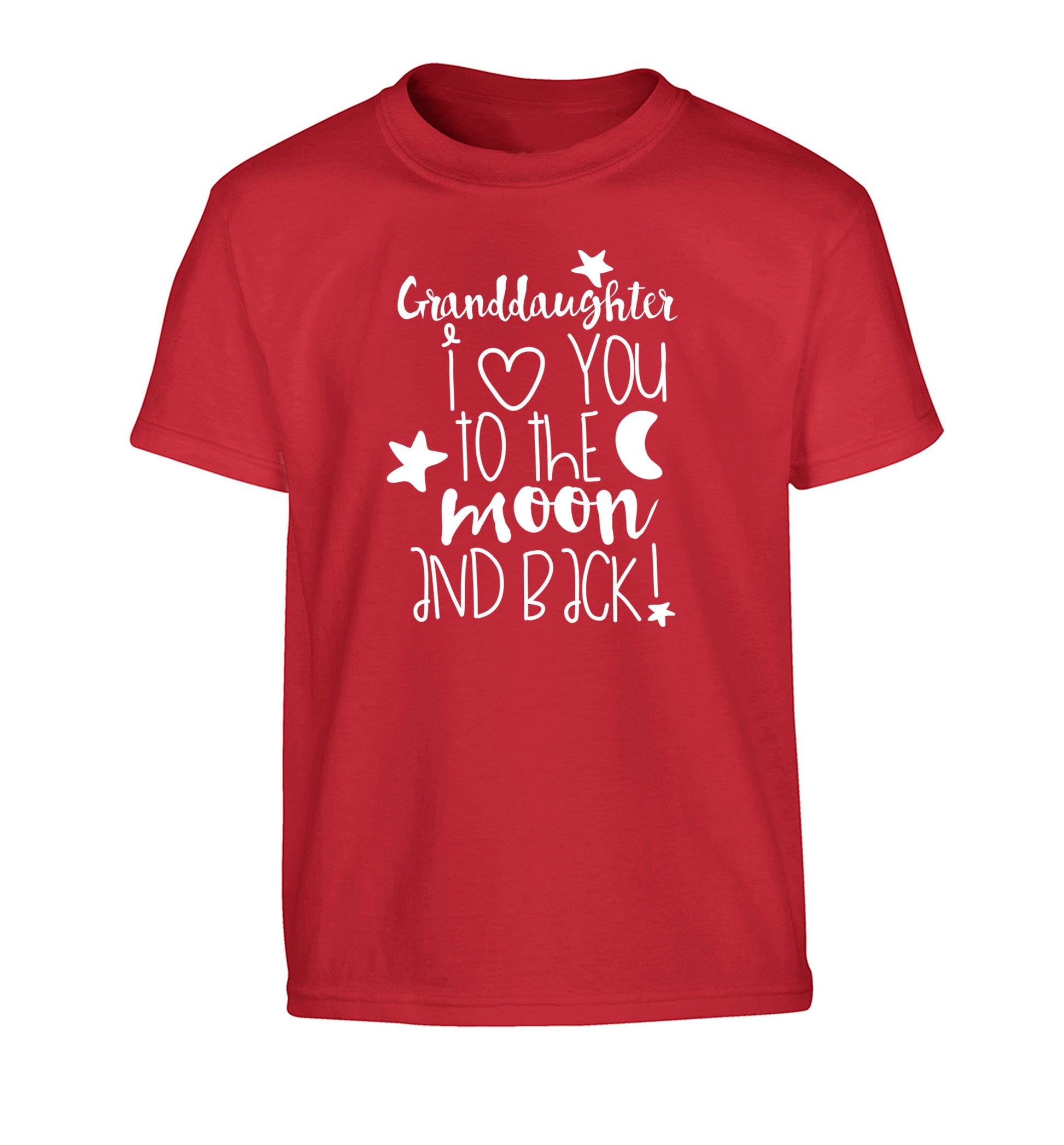 Granddaughter I love you to the moon and back Children's red Tshirt 12-14 Years