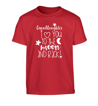 Granddaughter I love you to the moon and back Children's red Tshirt 12-14 Years