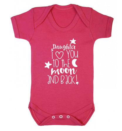 Daughter I love you to the moon and back Baby Vest dark pink 18-24 months