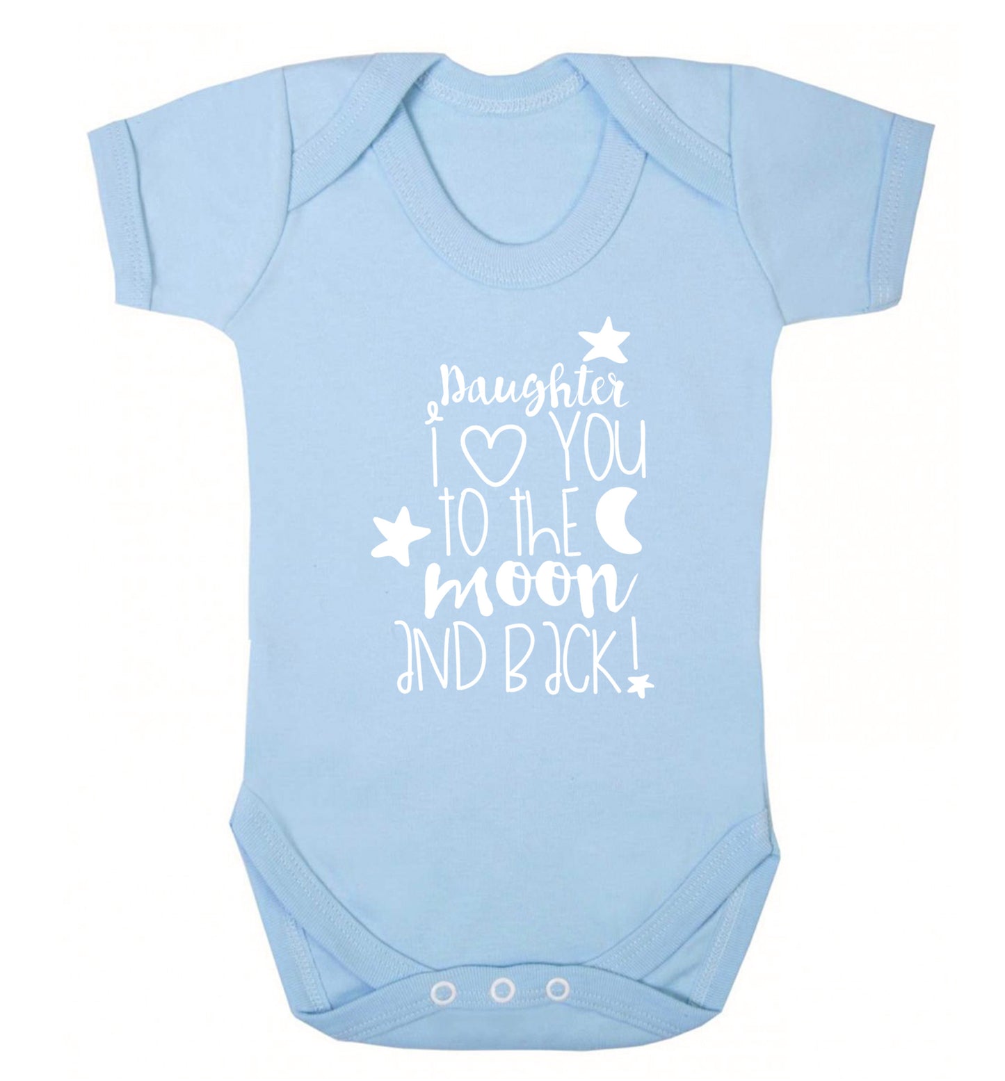 Daughter I love you to the moon and back Baby Vest pale blue 18-24 months