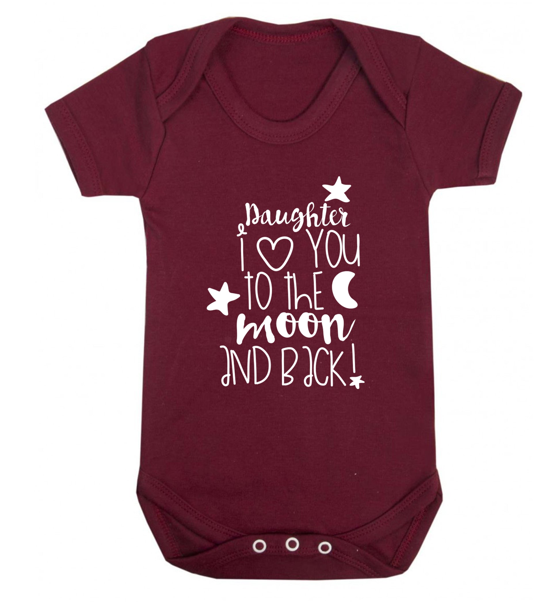 Daughter I love you to the moon and back Baby Vest maroon 18-24 months