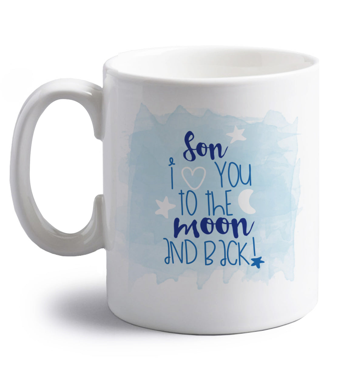 right handed white ceramic mug 