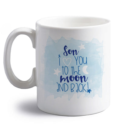 right handed white ceramic mug 