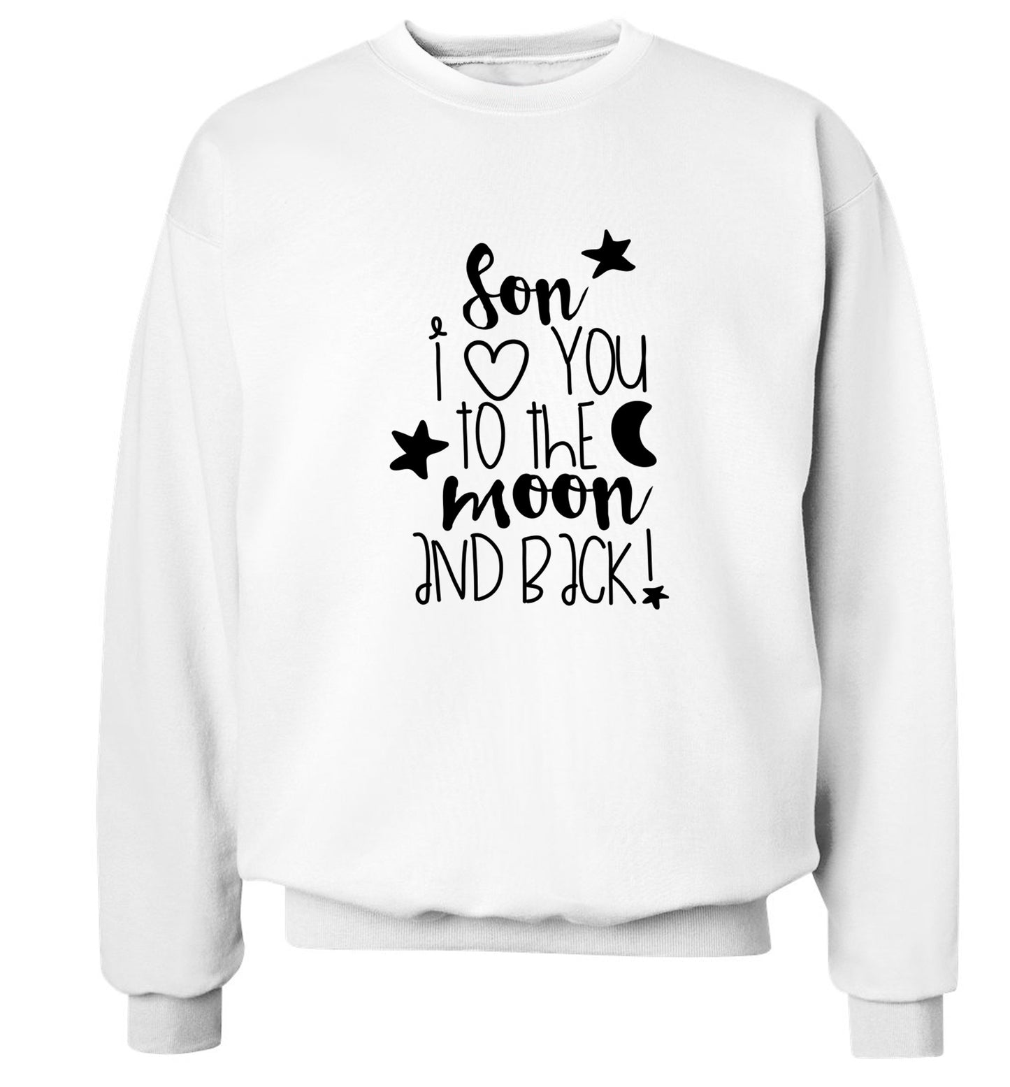 Son I love you to the moon and back Adult's unisex white  sweater 2XL