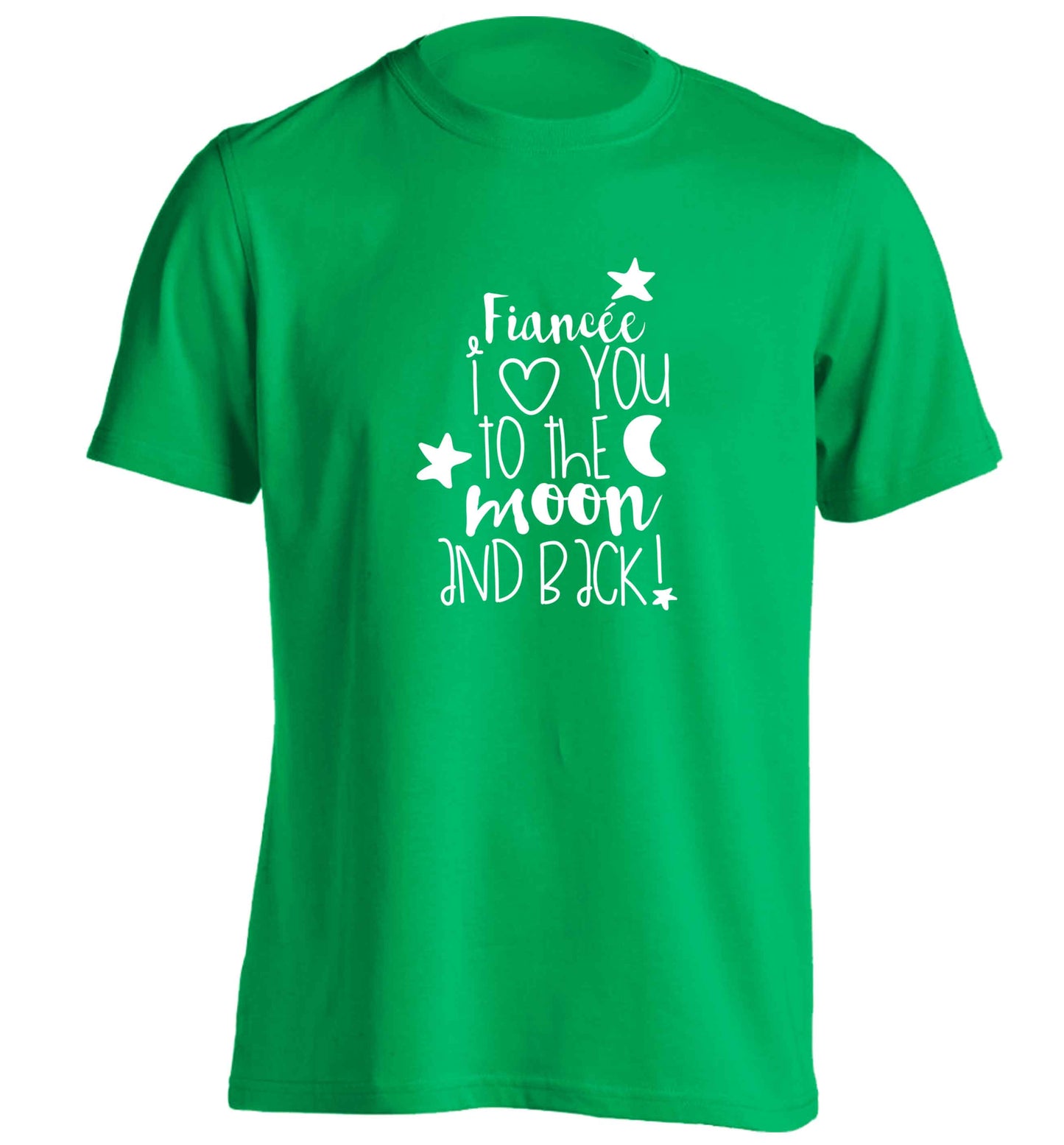 Fianc‚àö¬©e I love you to the moon and back adults unisex green Tshirt 2XL