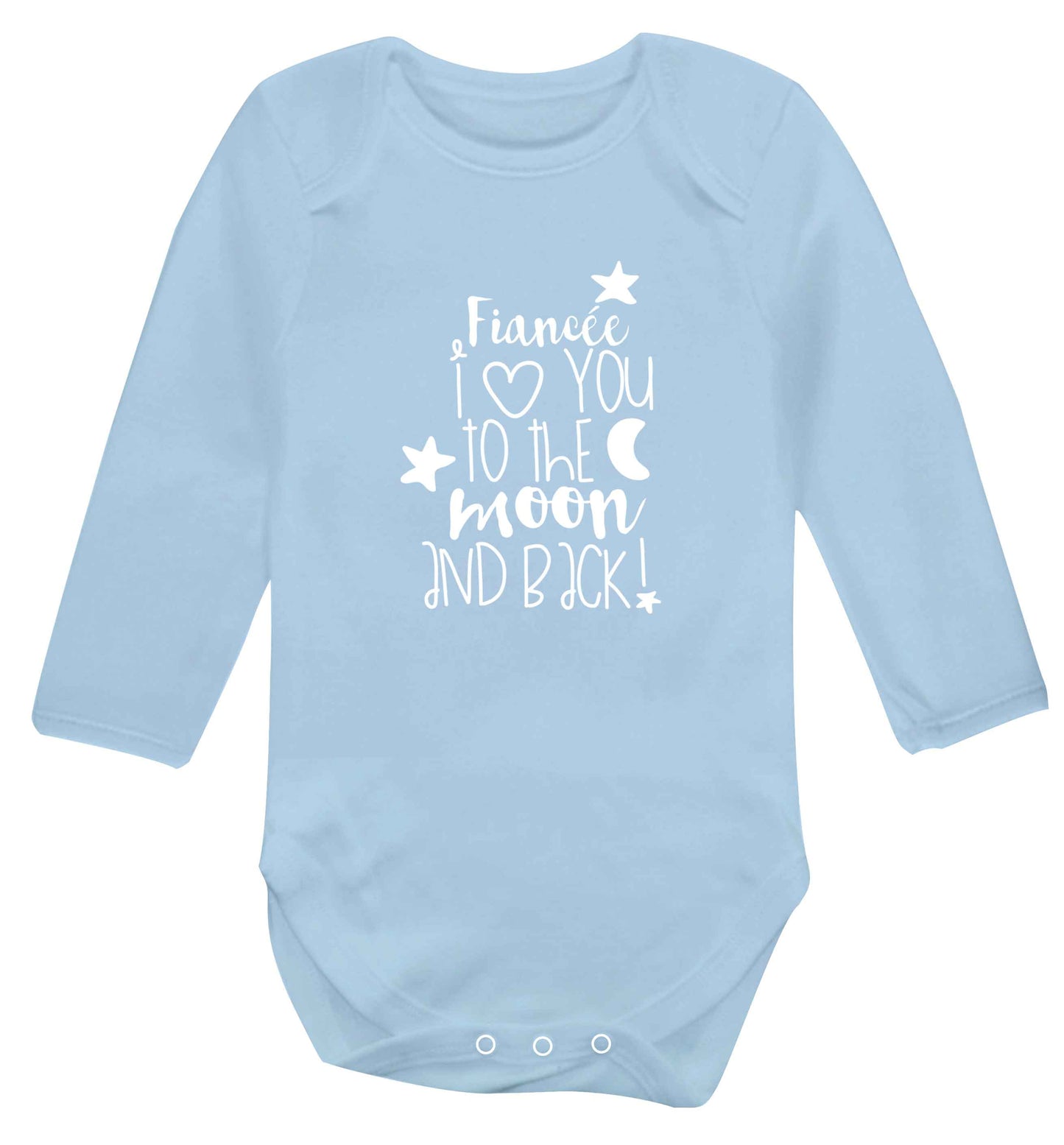 Fianc‚Äö√Ñ√∂‚àö‚Ä†‚àö‚àÇ¬¨¬®¬¨¬©e I love you to the moon and back baby vest long sleeved pale blue 6-12 months