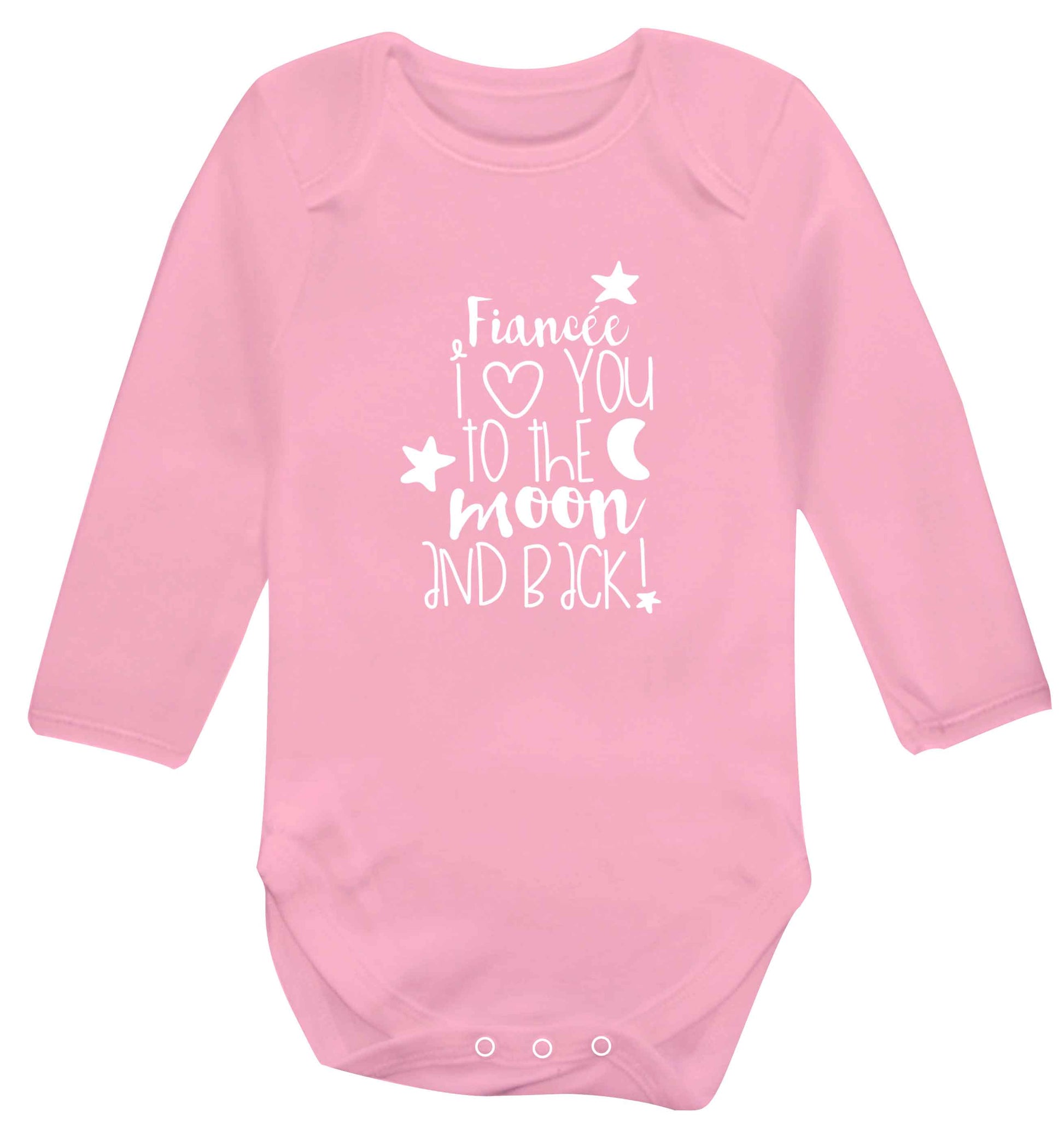 Fianc‚Äö√Ñ√∂‚àö‚Ä†‚àö‚àÇ¬¨¬®¬¨¬©e I love you to the moon and back baby vest long sleeved pale pink 6-12 months