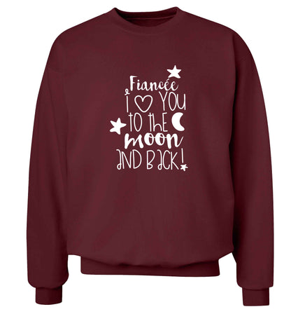 Fiancée I love you to the moon and back adult's unisex maroon sweater 2XL