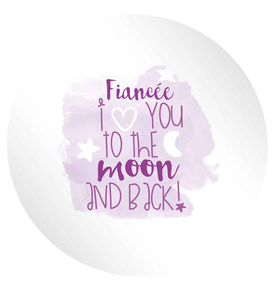 Fiancée I love you to the moon and back 24 @ 45mm matt circle stickers