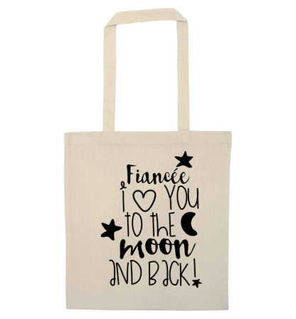 Fianc√©e I love you to the moon and back natural tote bag