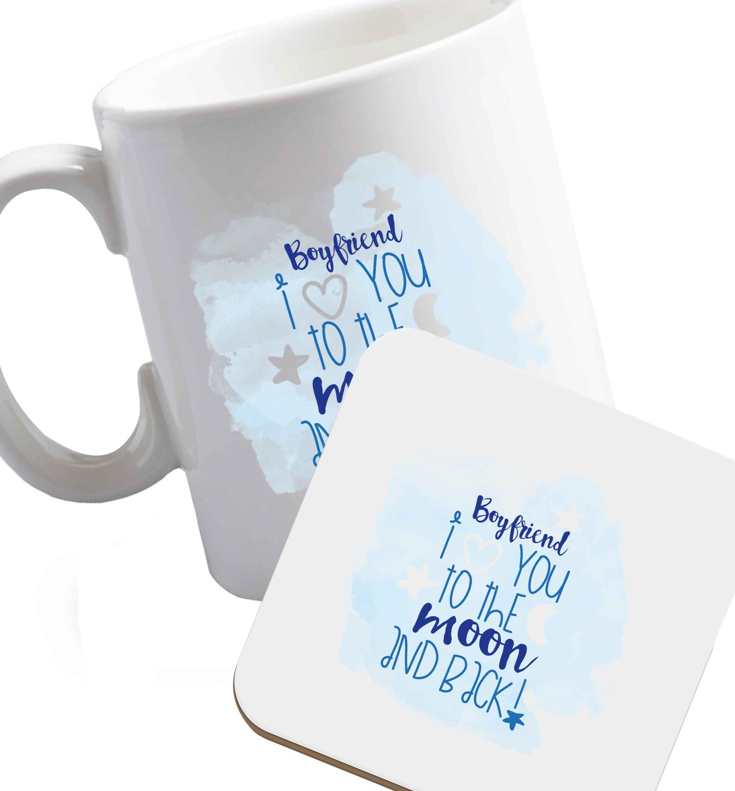 10 oz Favourite Type Pan Pancake ceramic mug and coaster set right handed
