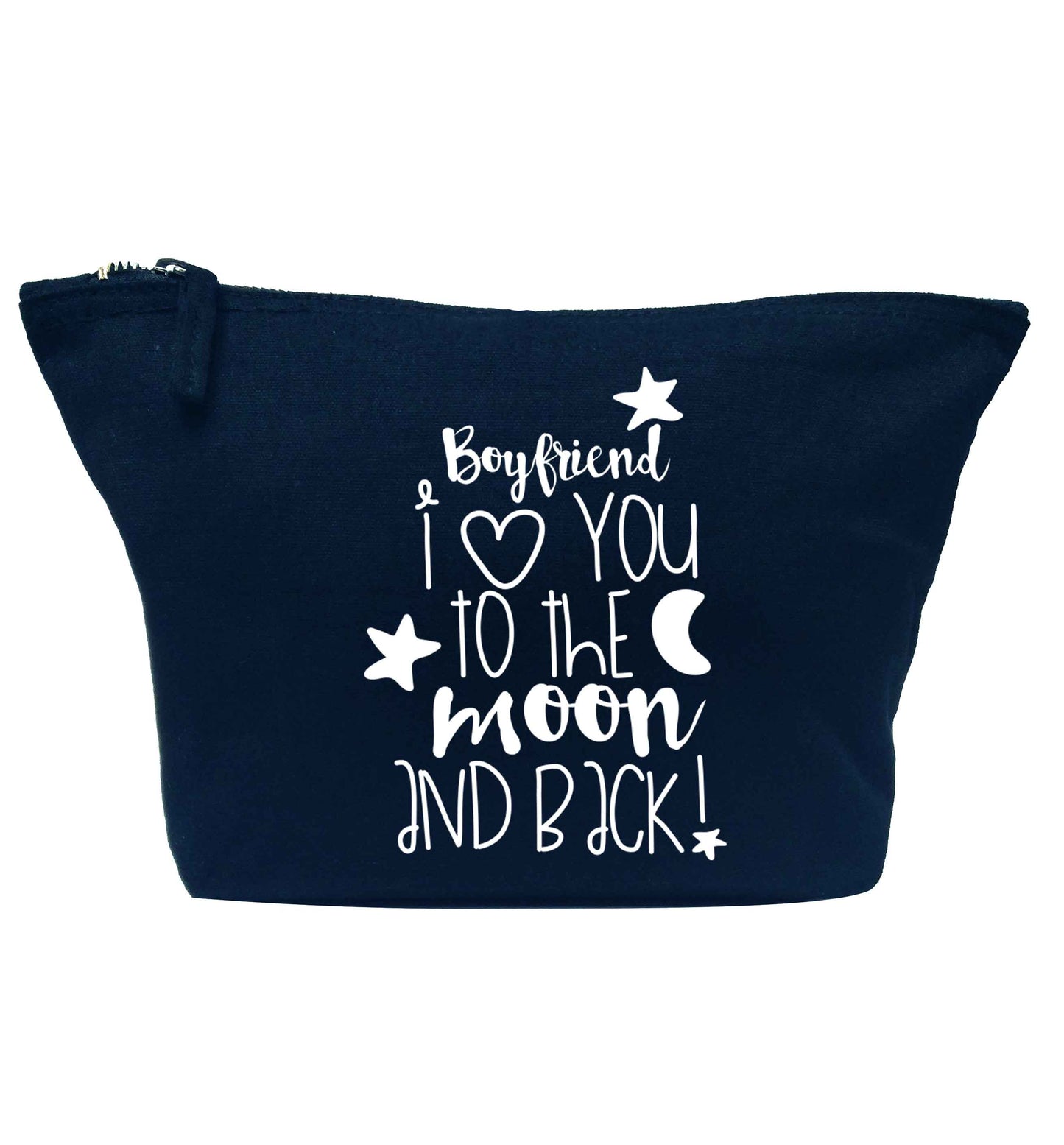 Boyfriend I love you to the moon and back navy makeup bag
