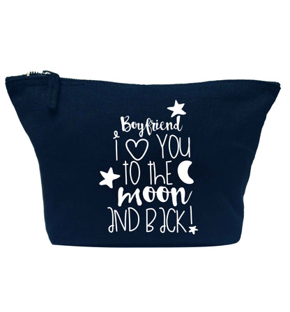 Boyfriend I love you to the moon and back navy makeup bag