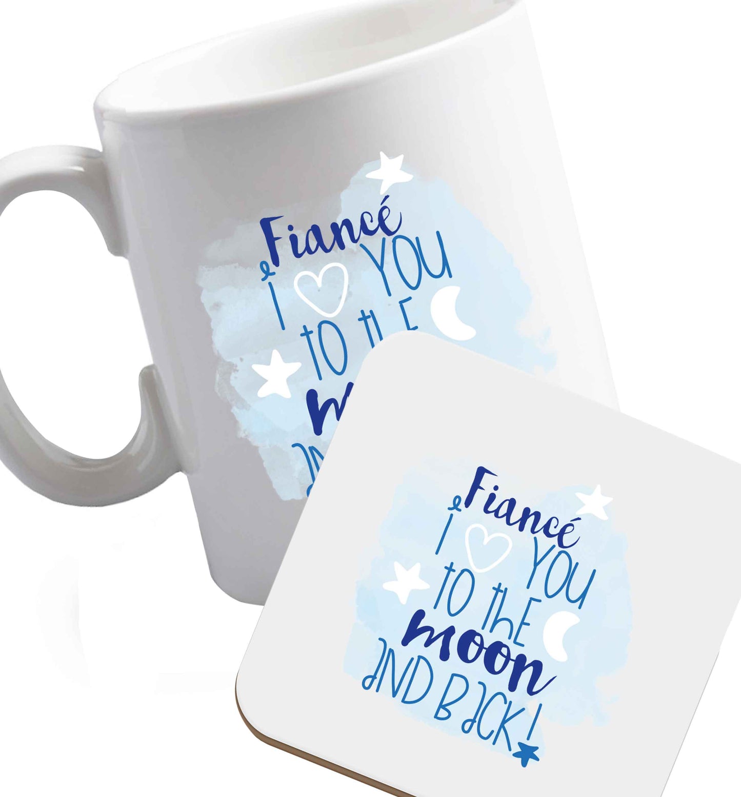 10 oz Favourite Type Pan Pancake ceramic mug and coaster set right handed