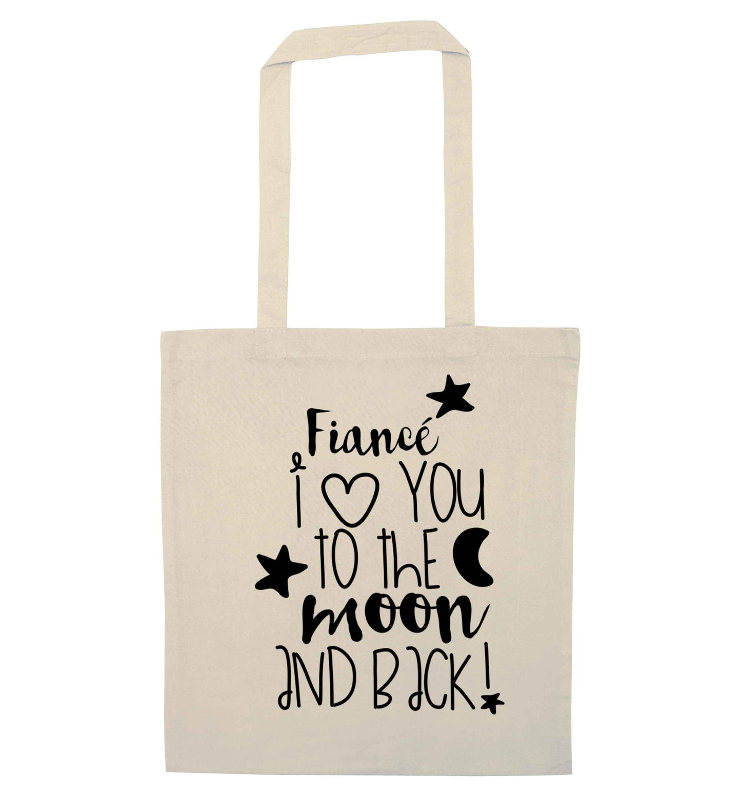 Fianc√© I love you to the moon and back natural tote bag