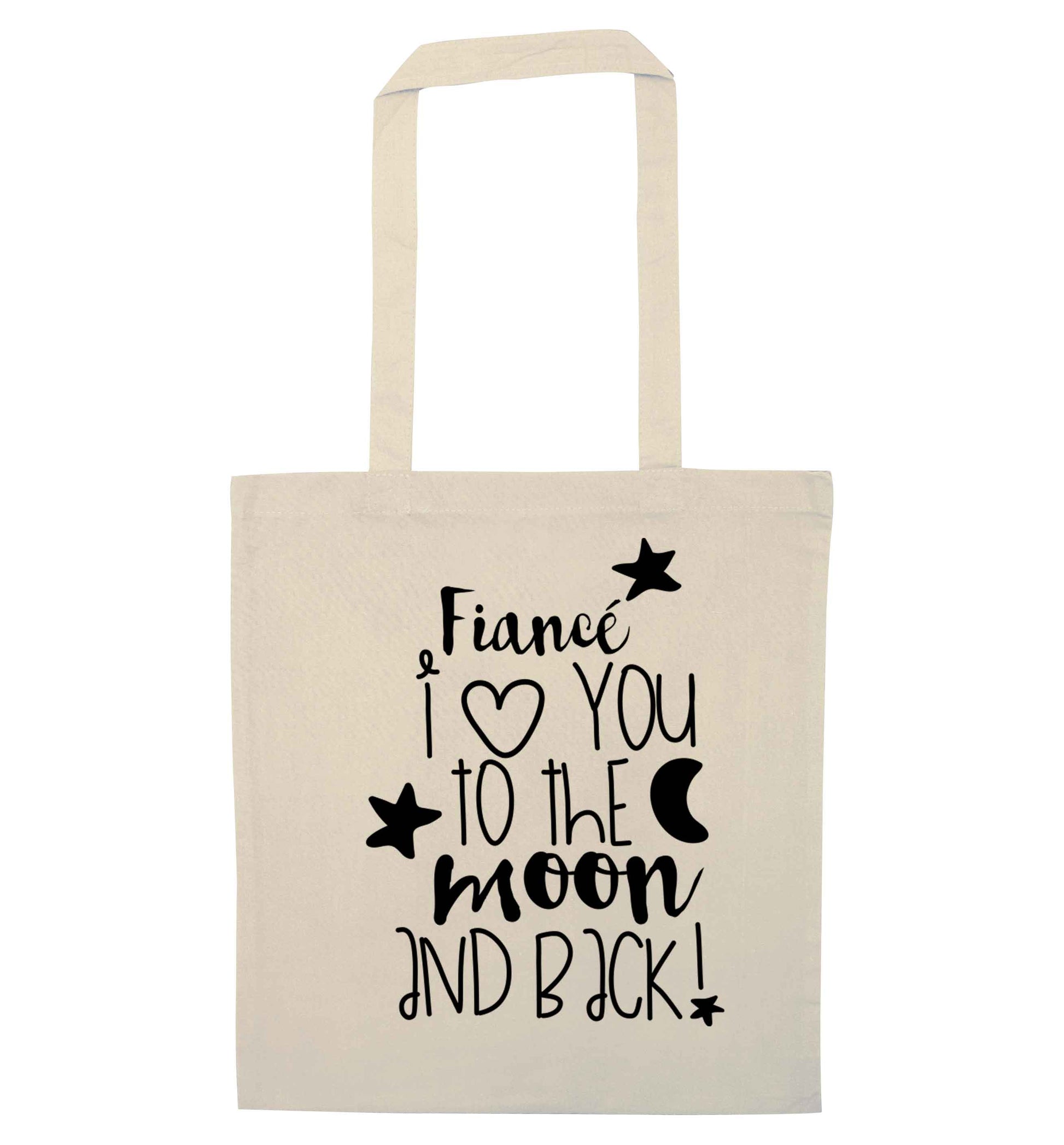 Fianc√© I love you to the moon and back natural tote bag