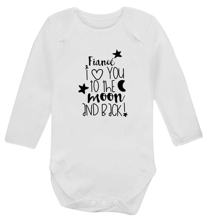 Fianc‚Äö√Ñ√∂‚àö‚Ä†‚àö‚àÇ¬¨¬®¬¨¬© I love you to the moon and back baby vest long sleeved white 6-12 months