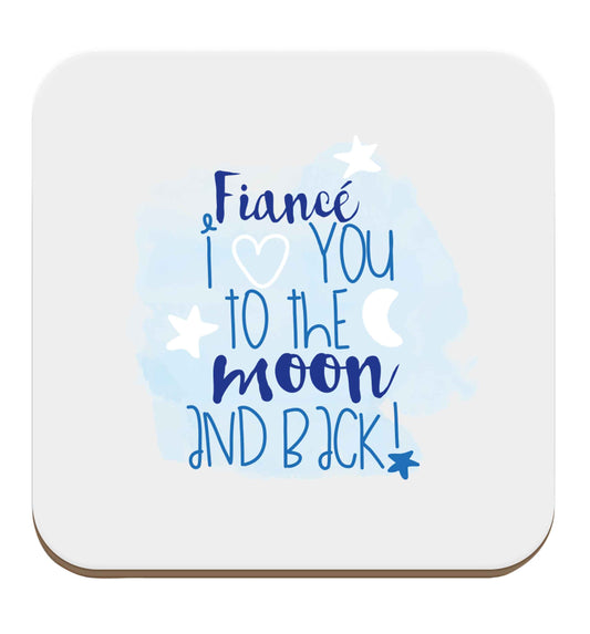 Fianc√© I love you to the moon and back set of four coasters