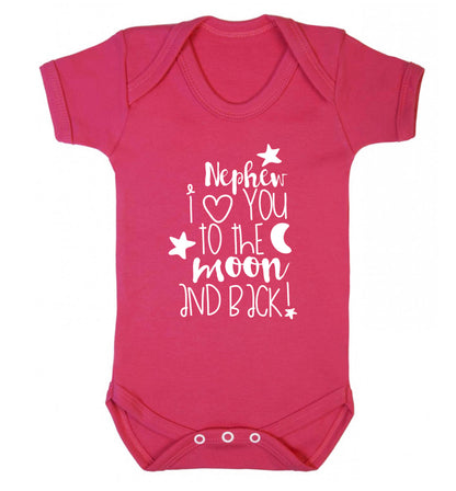 Nephew I love you to the moon and back Baby Vest dark pink 18-24 months