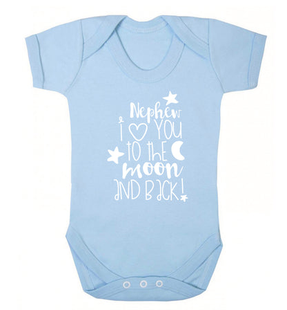 Nephew I love you to the moon and back Baby Vest pale blue 18-24 months