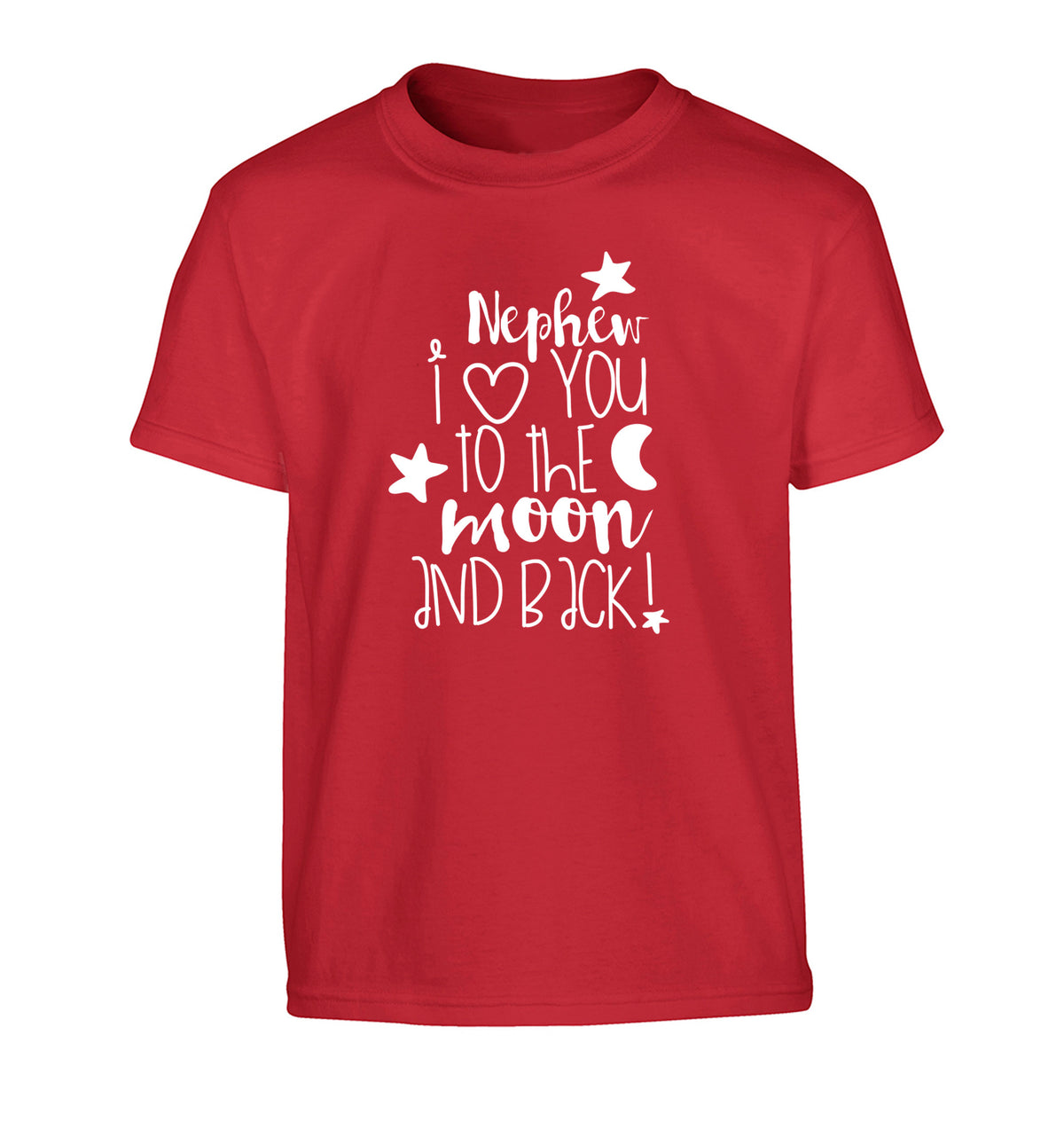 Nephew I love you to the moon and back Children's red Tshirt 12-14 Years