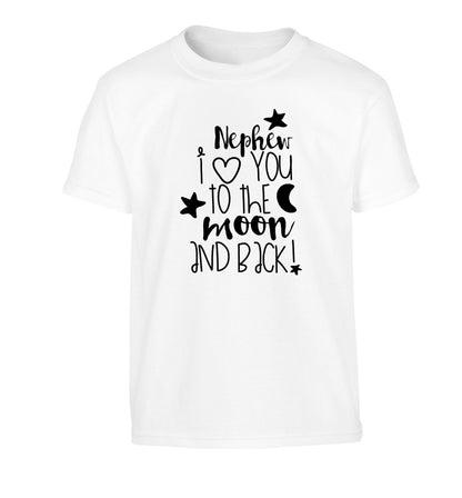 Nephew I love you to the moon and back Children's white Tshirt 12-14 Years