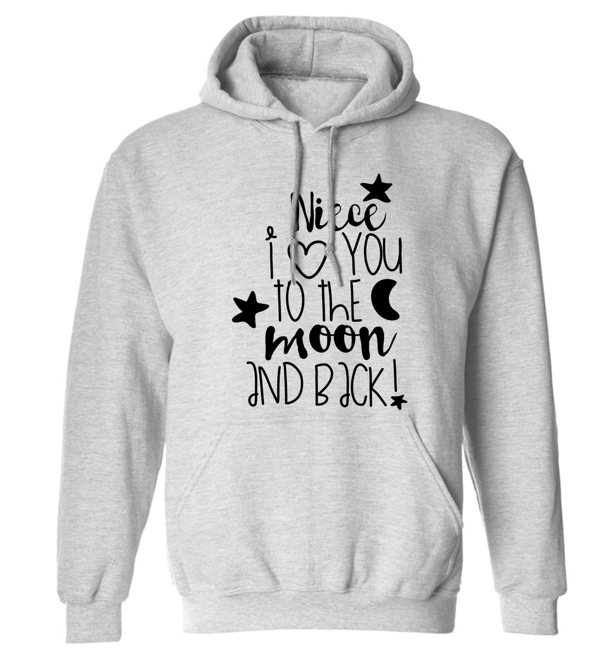 Niece I love you to the moon and back adults unisex grey hoodie 2XL