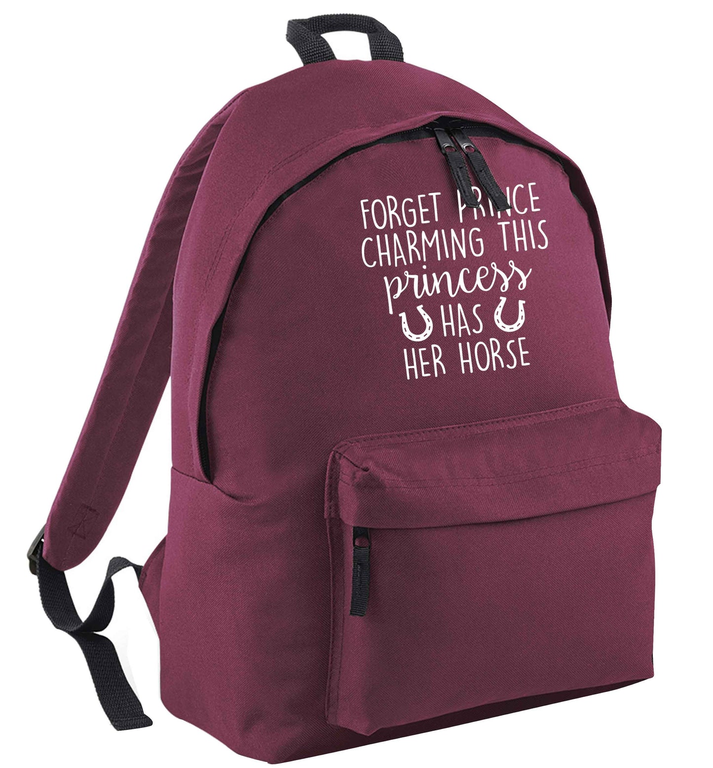 Forget prince charming this princess has her horse black adults backpack