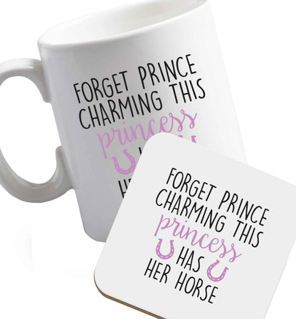 10 oz Favourite Type Pan Pancake ceramic mug and coaster set right handed
