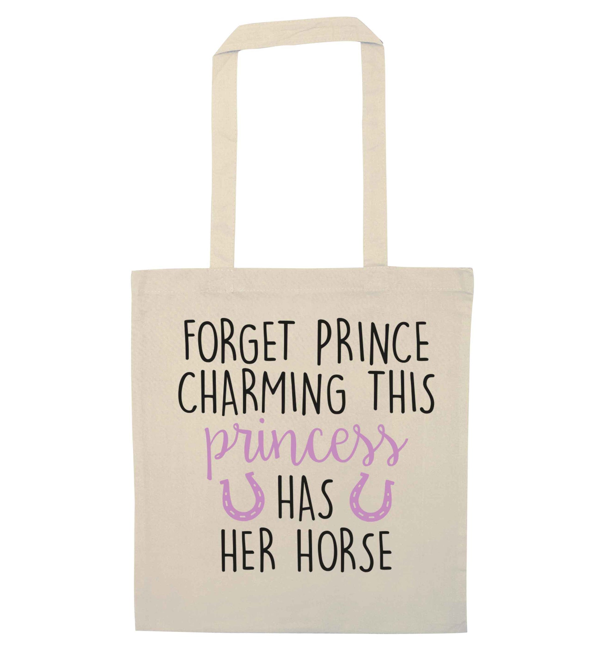 Forget prince charming this princess has her horse natural tote bag