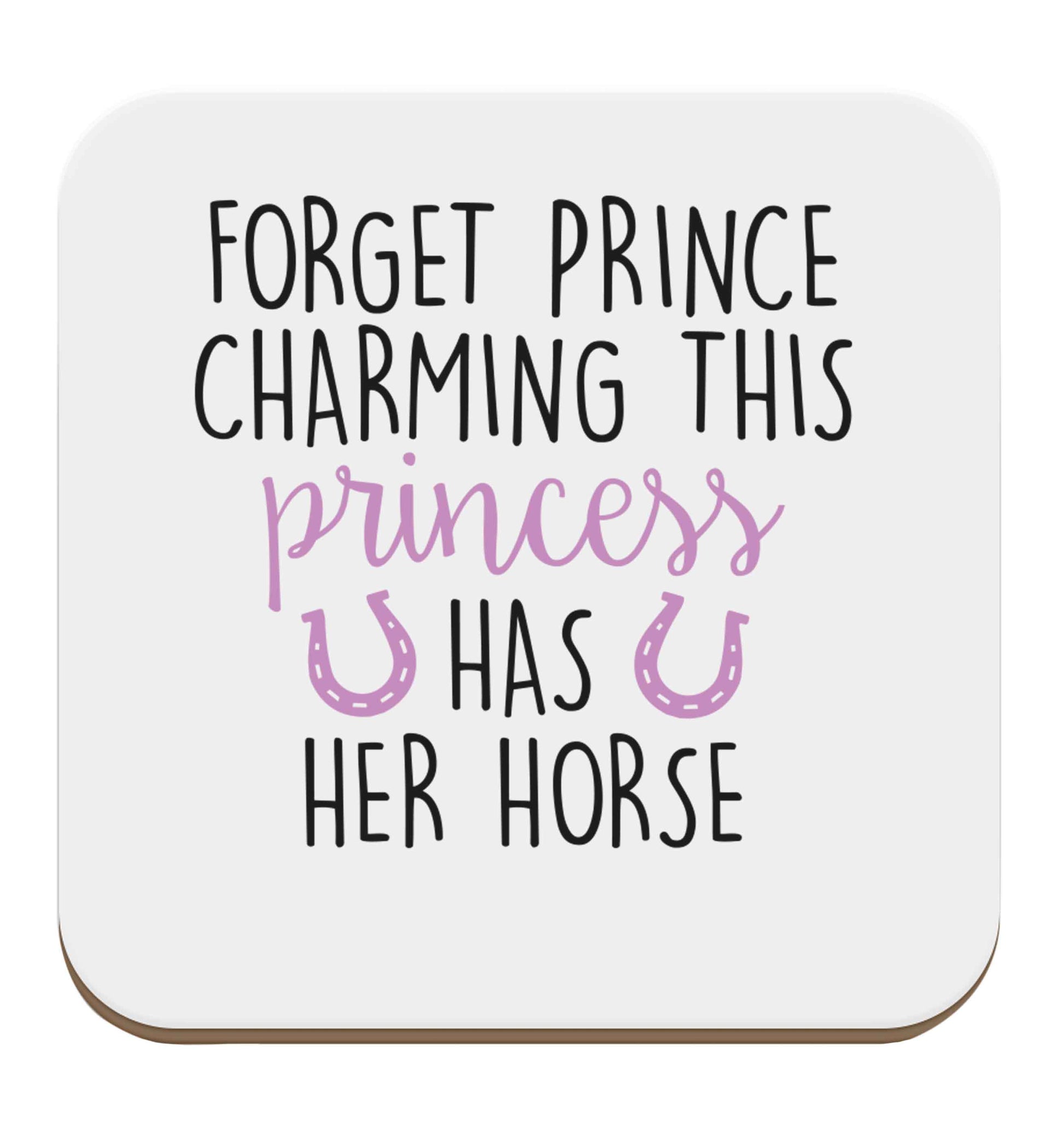 Forget prince charming this princess has her horse set of four coasters