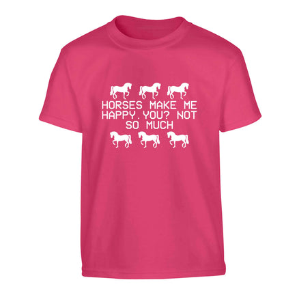 Horses make me happy, you not so much Children's pink Tshirt 12-13 Years